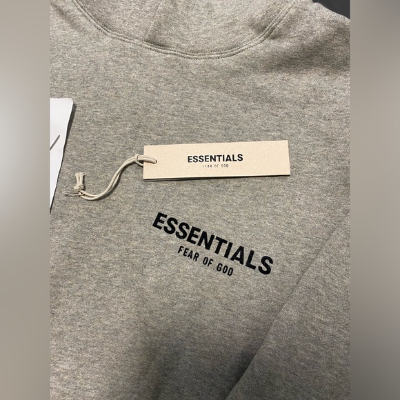 Dark Oatmeal Grey Essentials Hoodie - Picture 4 of 7